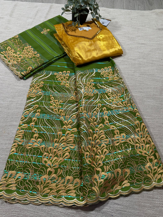 Salouva vert + motifs doré (Sequin)