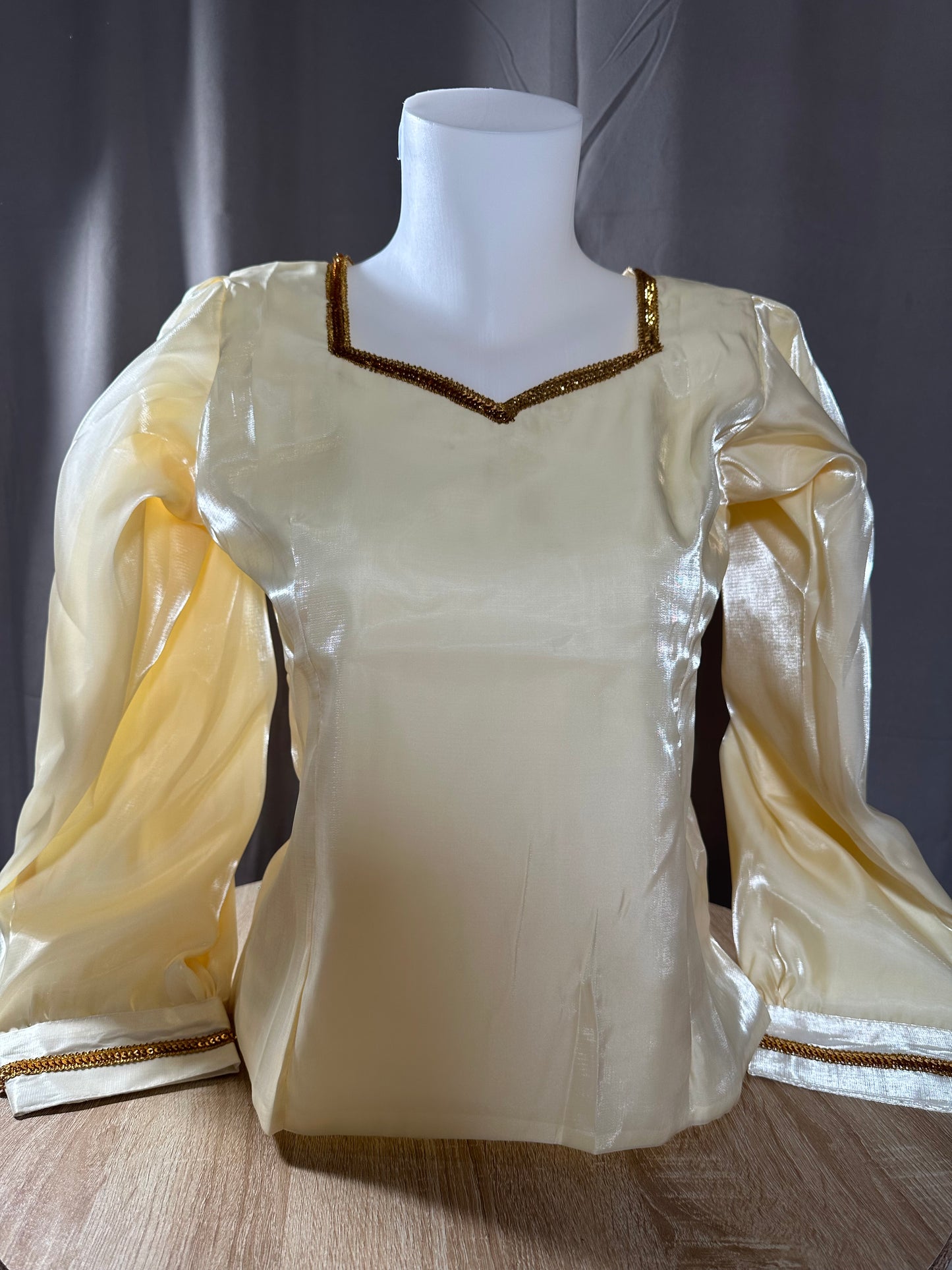 Body beige | effet satin | manches longues