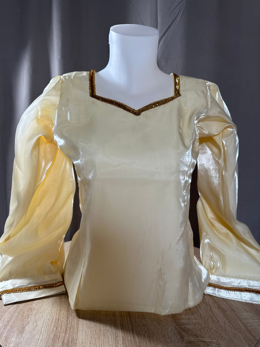 Body beige | effet satin | manches longues