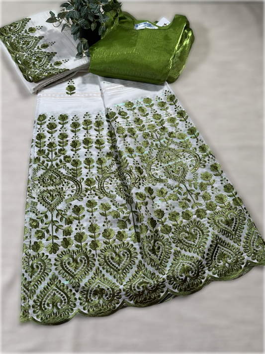 Salouva blanc avec motifs vert (avec Pena)