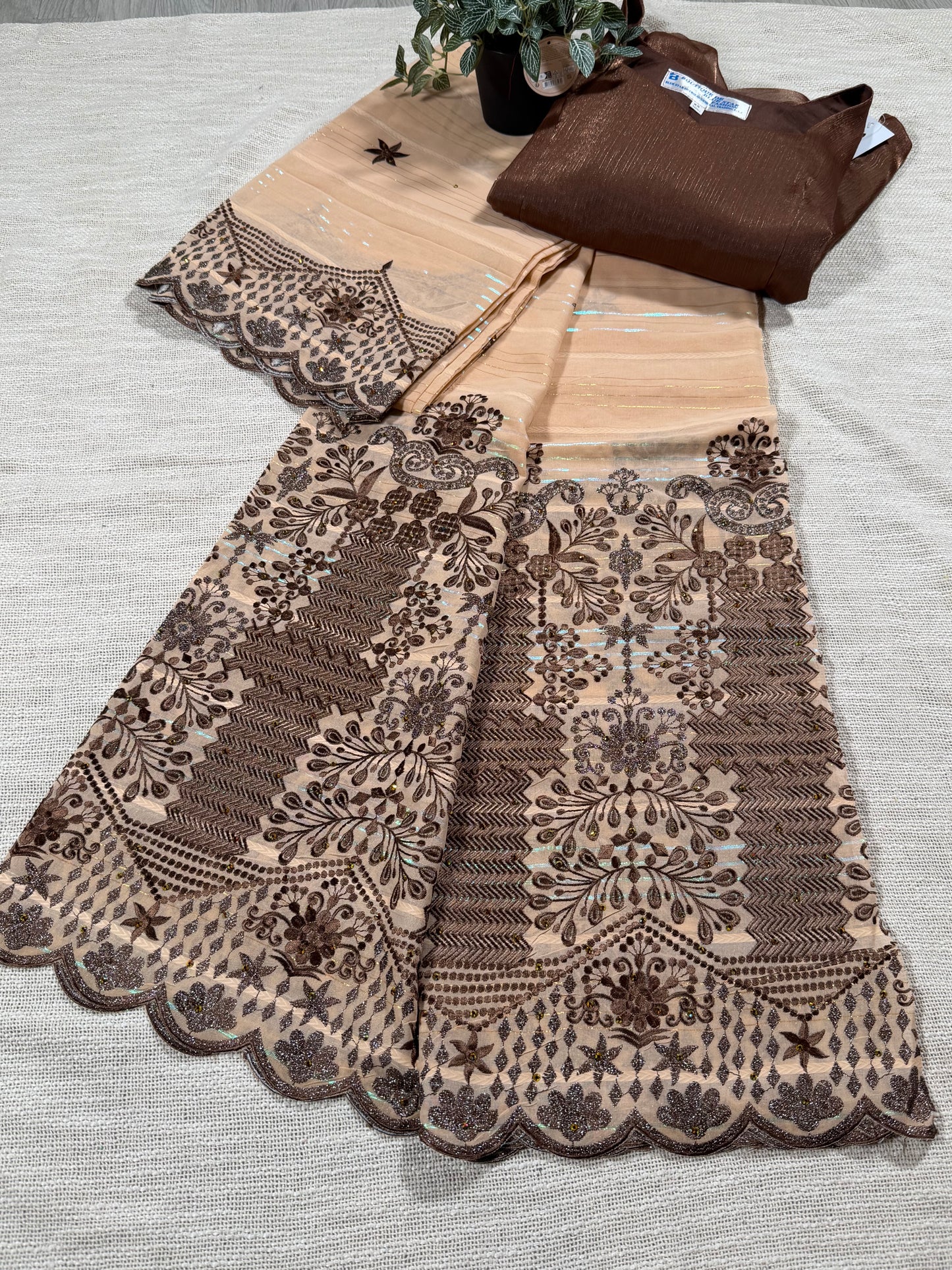 Salouva beige foncé + motif marron (avec Pena)