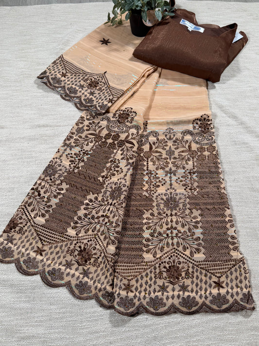 Salouva beige foncé + motif marron (avec Pena)