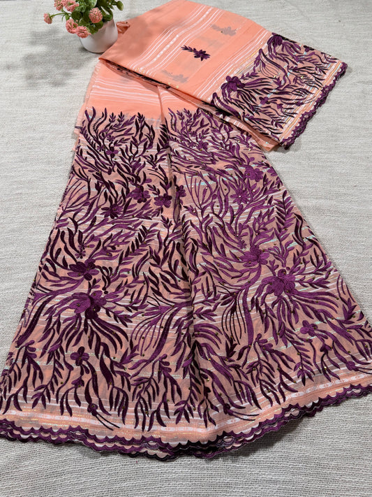 Salouva saumon + motif violet (avec Pena)