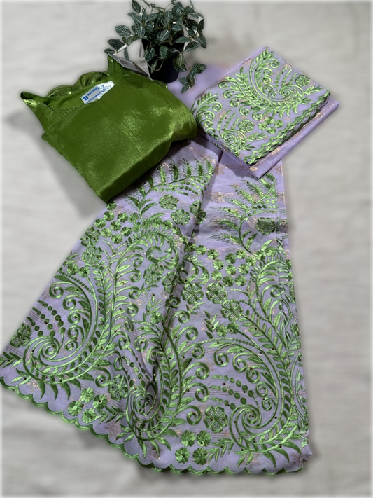 Salouva violet avec motifs vert (avec Pena)