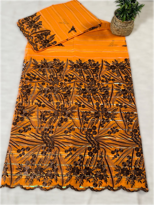 Salouva orange avec motif marron