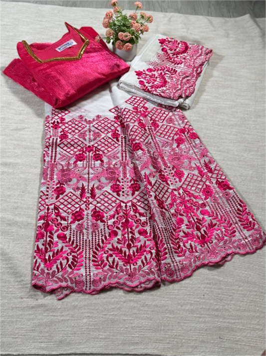 Salouva blanc avec motifs rose (avec Pena)