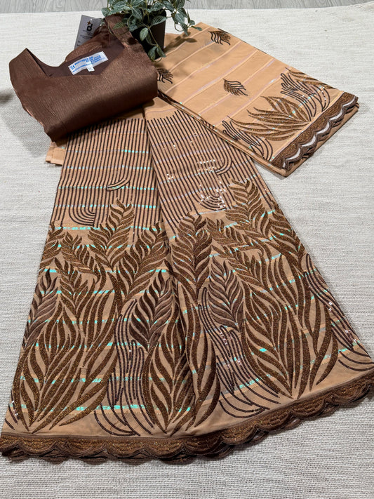 Salouva marron + motifs marron (Sequin)