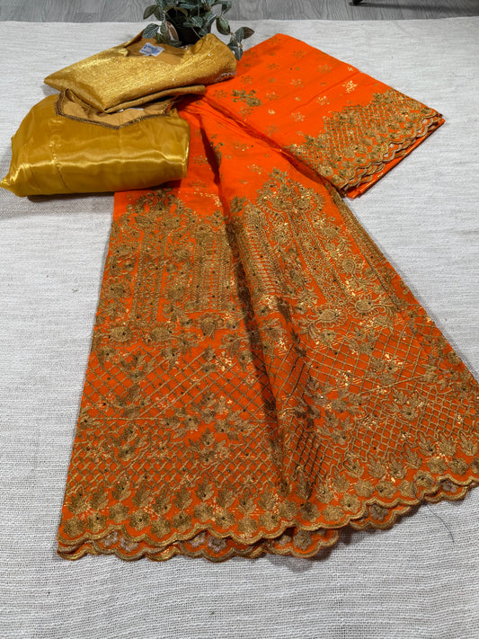 Salouva orange + motif doré (avec Pena)