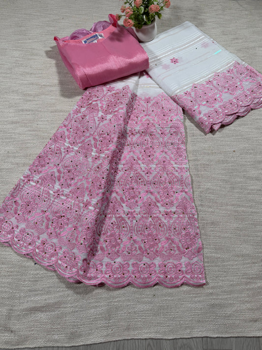 Salouva blanc + motif rose (avec Pena)