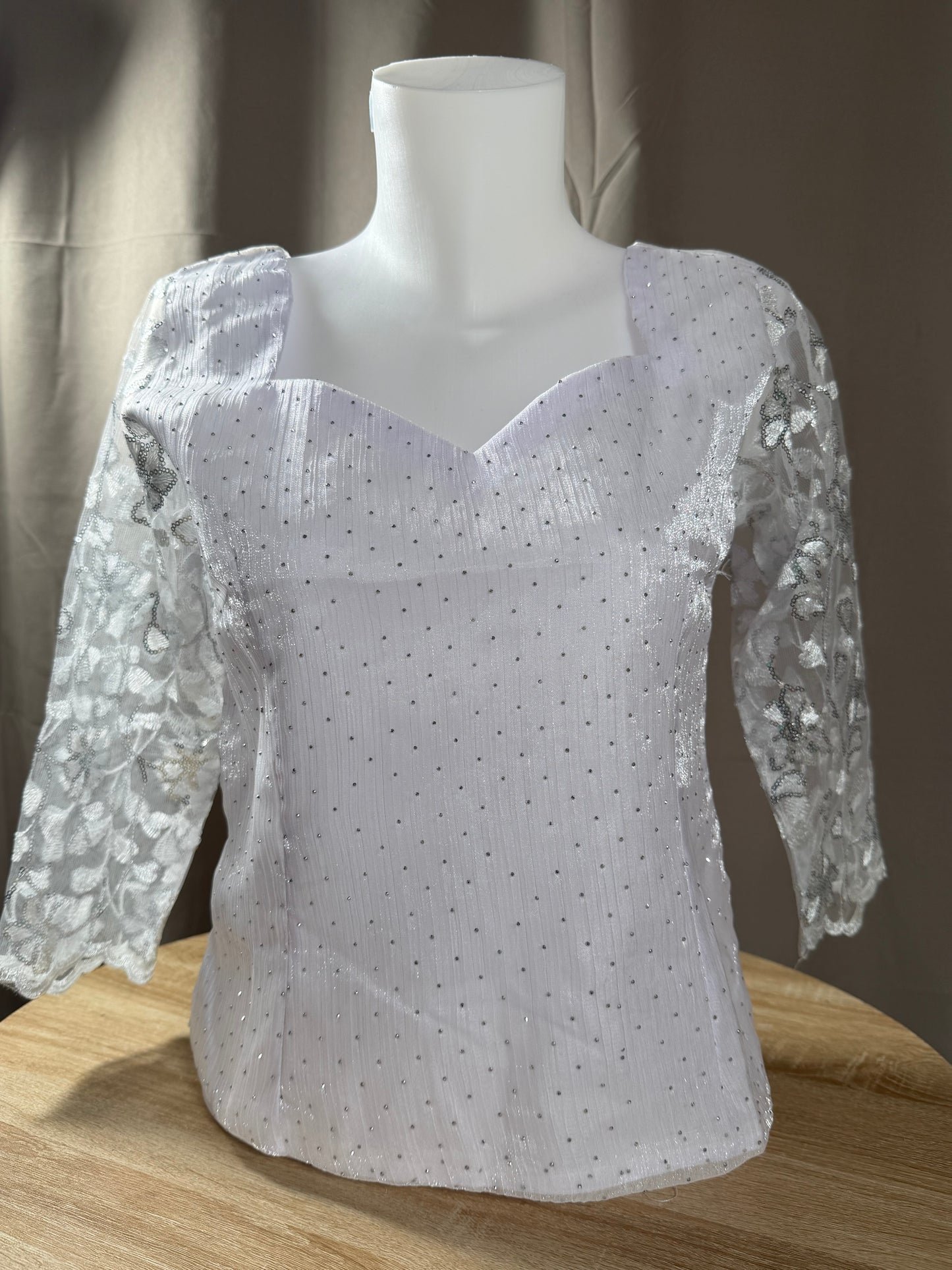 Body blanc manches dentelles