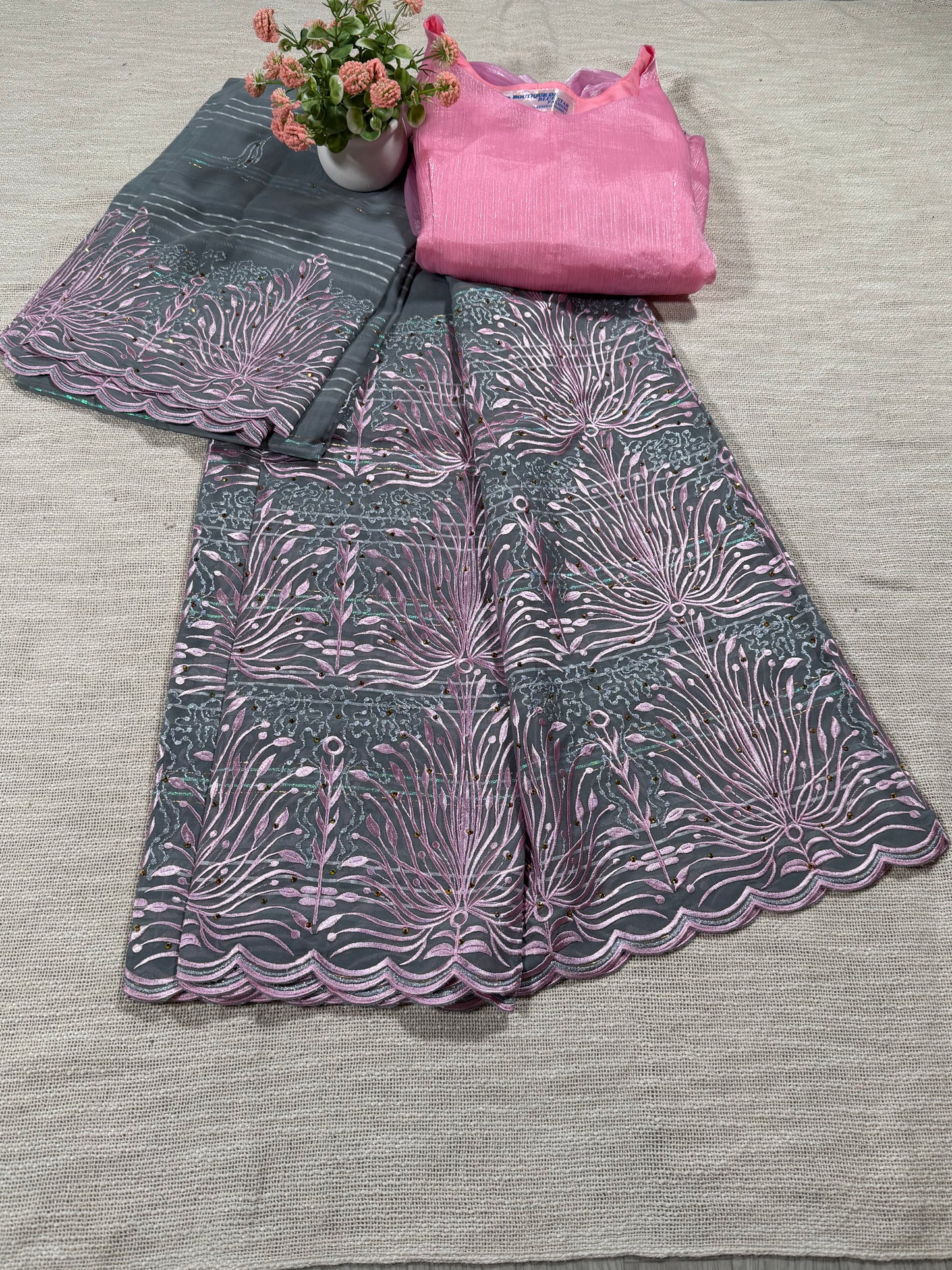 Salouva gris + motif rose (avec Pena)