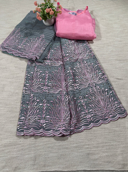 Salouva gris + motif rose (avec Pena)