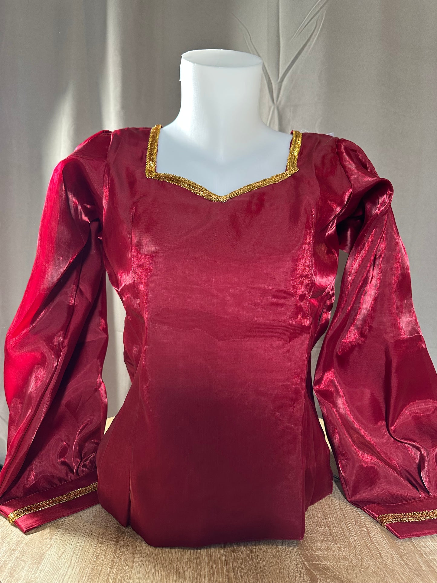 Body rouge bordeaux| effet satin | manches longues