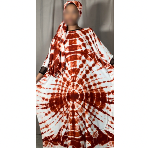 Boubou orange | blanc