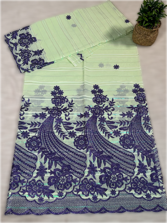 Salouva vert menthe avec motif violet