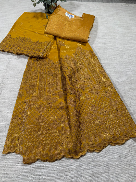 Salouva jaune moutarde + motif doré (avec Pena)