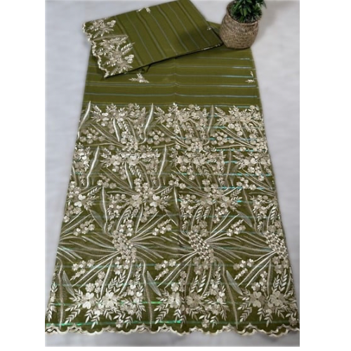Salouva vert avec motif beige
